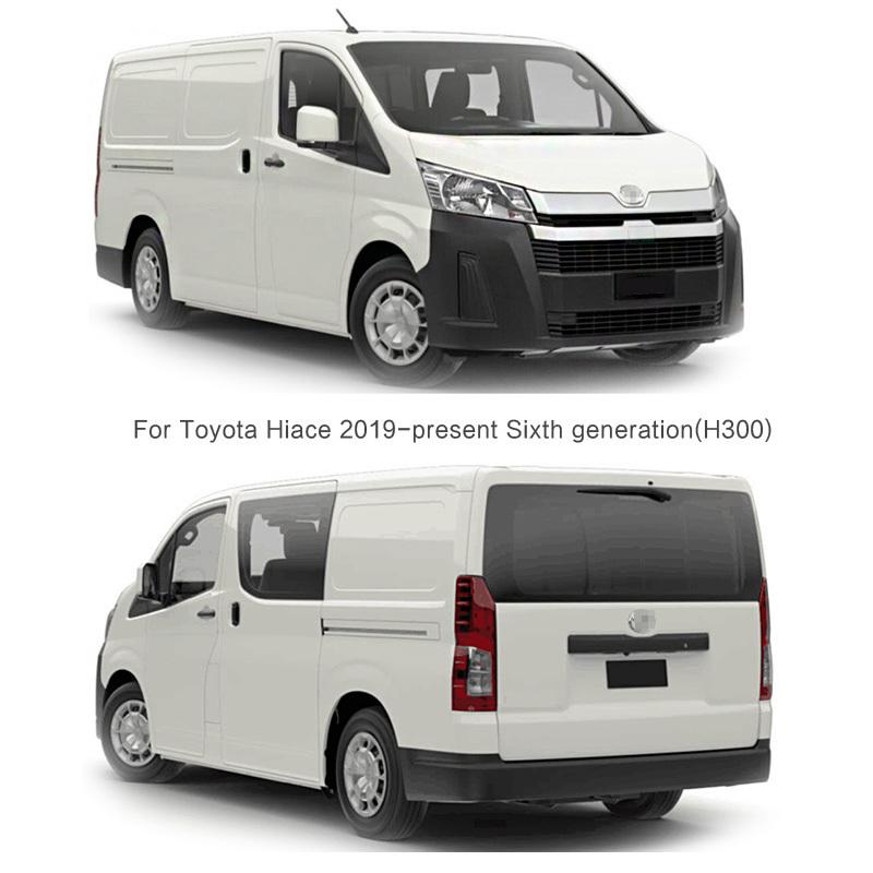Abs Carbon Fiber Chrome Door Handle Molding Trim Cover For Toyota Hiace 2019-2025 H300 Series