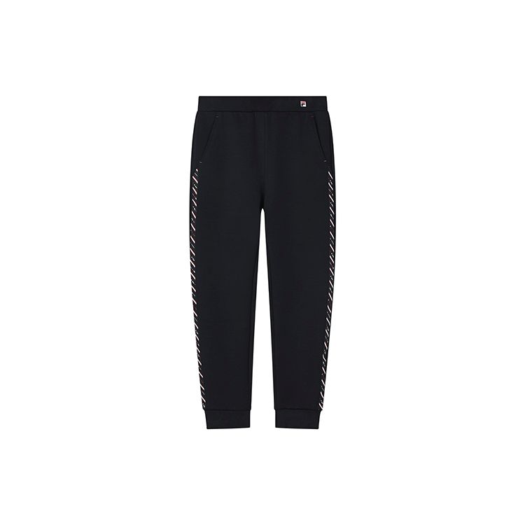 FILA Side Stripe Logo Print Knitted Sports Joggers Women bottoms Legendary-Blue F11W211604FNV S