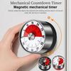 Rostfritt stål Magnetiska Mekaniska Visuella Timers Nedräkningspåminnelse Bakklocka för Undervisning Möte Kök Matlagning Bakning Wo