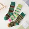Ladies Spring and Autumn Color Assorted Striped College Wind Tube Cotton Socks