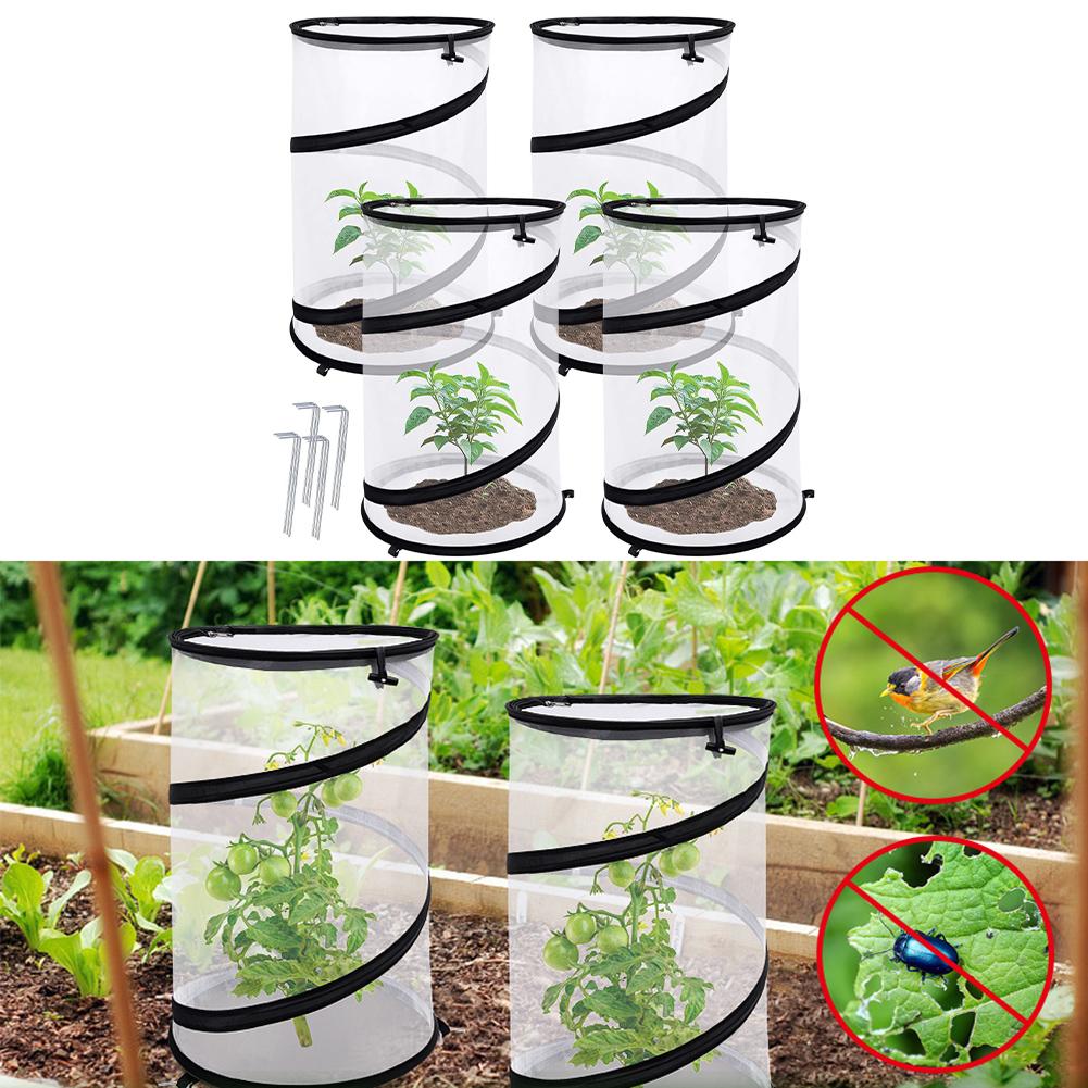 1/2/4Pcs Up Barrier Plant Cover Net Plant Protectors Mesh Plant Enclosure Round Foldable Plant Protectors Mesh Plant Enclosure