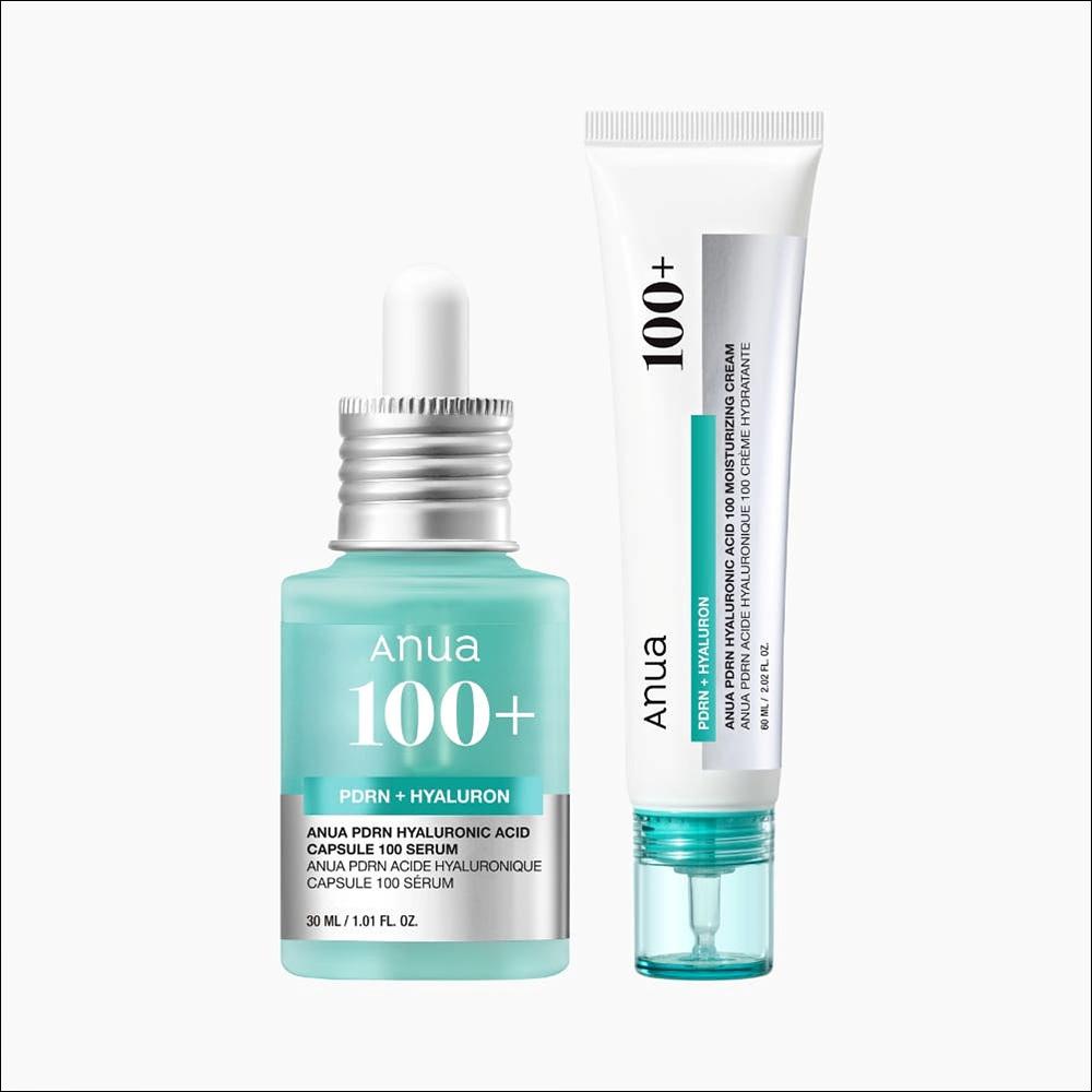[Anua] PDRN Hyaluronic Acid 100 Wrinkle Care 2-Item Set - Serum 30ml & Cream 60ml, Intensive Anti-Aging & Deep Hydration, K-Beauty Skin Care cream 30ml + serum 60ml