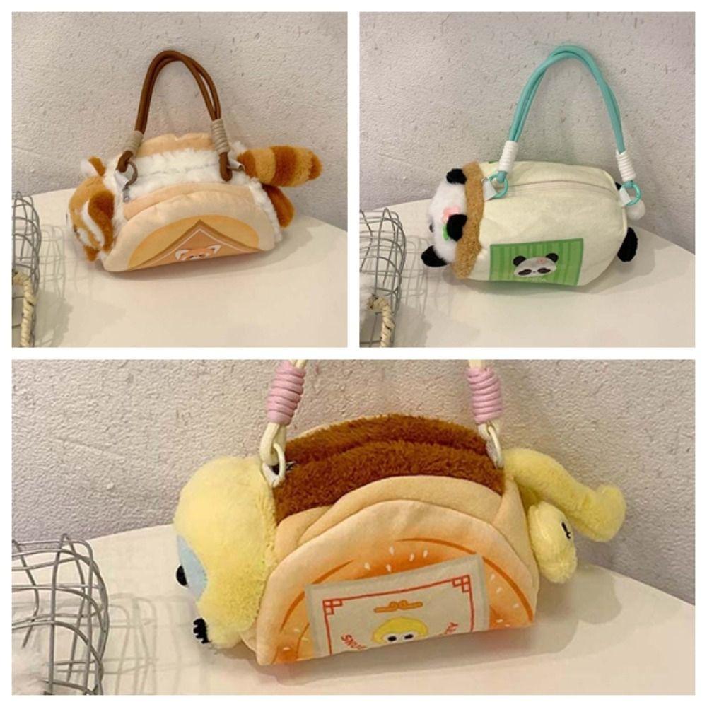 Cartoon Raccoon Shoulder Pouch Cute Golden Snub-nosed Monkey Bag  Children's Gift