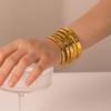 6mm Stainless Steel Zirconia Charm Bangle For Women Gold Color Rhinestone Bracelets