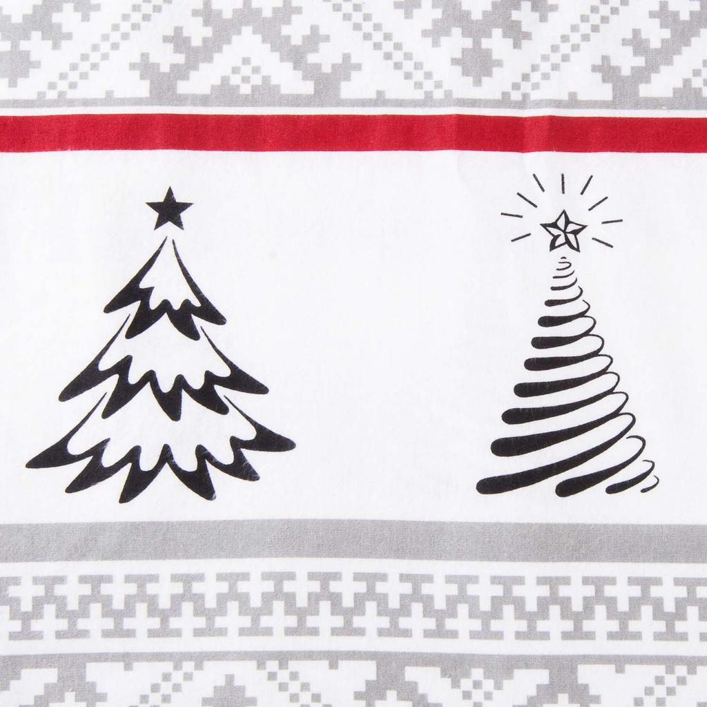 Christmas bedding 180x200 COTTON FLANNEL WITH FLUFF, Christmas trees, gray background