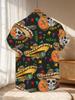 New Men'S Casual Short Sleeve Shirt Day of The Dead Themed Elements Full Print Mexican Festival Style Pattern Holiday Party Commuting Versatile