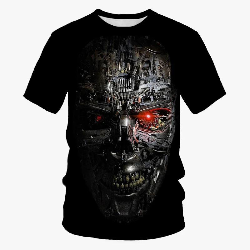 Classic Movie Terminator 3D Print Sports Quick-dry Breathable Men T-shirt Outdoor Street Harajuku Y2k Casual Short-sleeve Summer