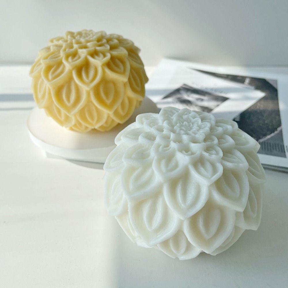 

Petals Lotus Candle Mold 3D Silicone Mold Gypsum Soap Mould Home Decor белый