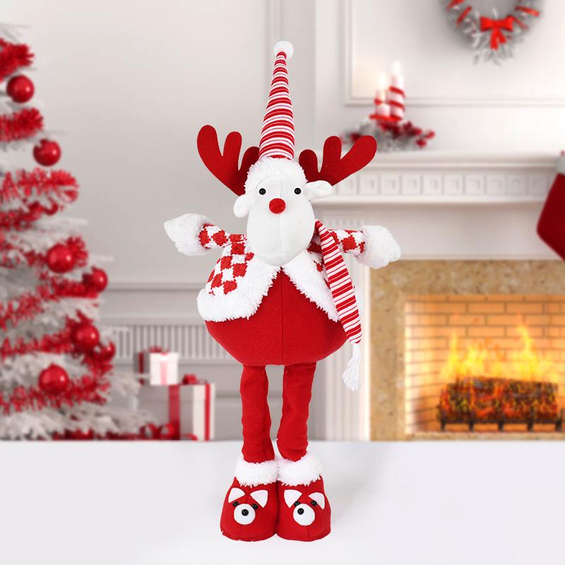 

Длинноногий Санта-Клаус, стоящая кукла, телескопическая рождественская кукла-снеговик, лось, украшение для детей, новогодний подарок, игрушки 2024 года, украшение для дома