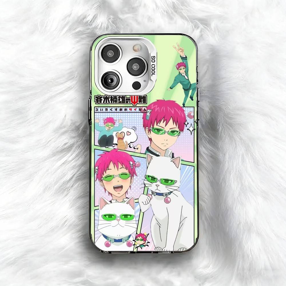 Anime Boy S-Saiki Kusuo Phone Case For iPhone 16 17 15 14 12 13 Pro Max Black Color Shockproof Cover