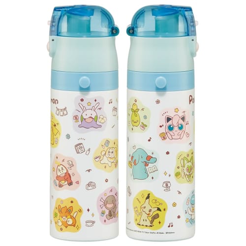 Skater Children's Stainless Steel Water Bottle 2-Way Direct Drinking 470ml Cup Drinking 430ml Pocket Monsters Pokemon Joyful Child-friendly Lightweigh