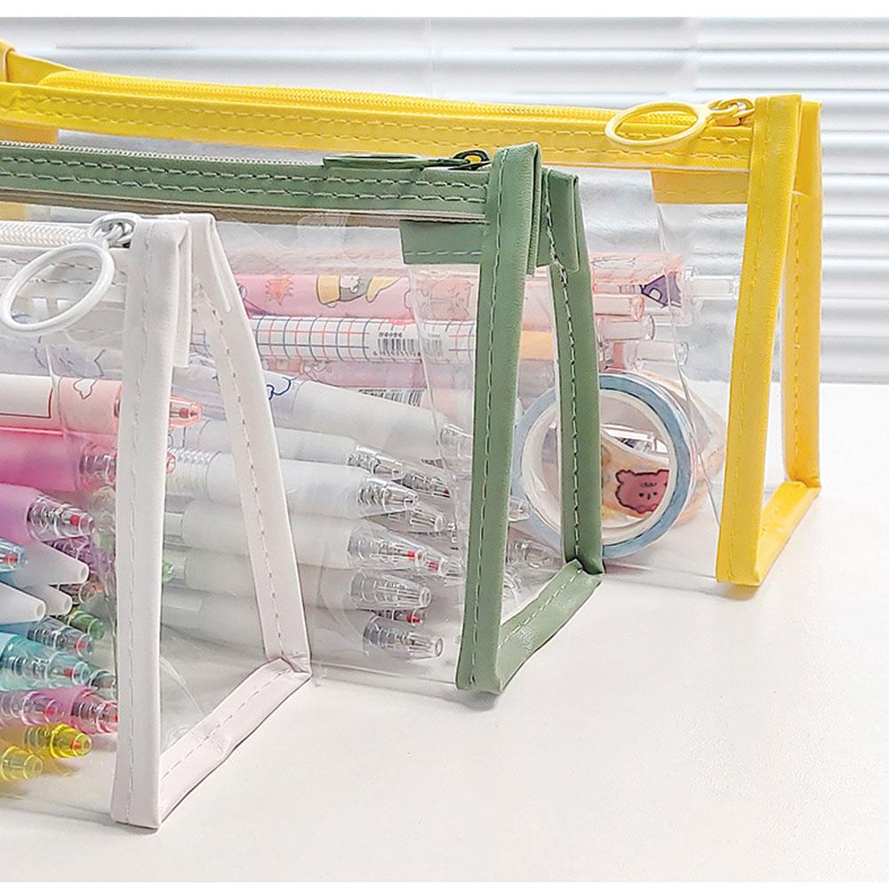 Farbe Transparent Lagerung Tasche Einfache Ins Girly Herz Make-Up Tasche Hochwertige Desktop Lagerung Schreibwaren Tasche Stift Tasche