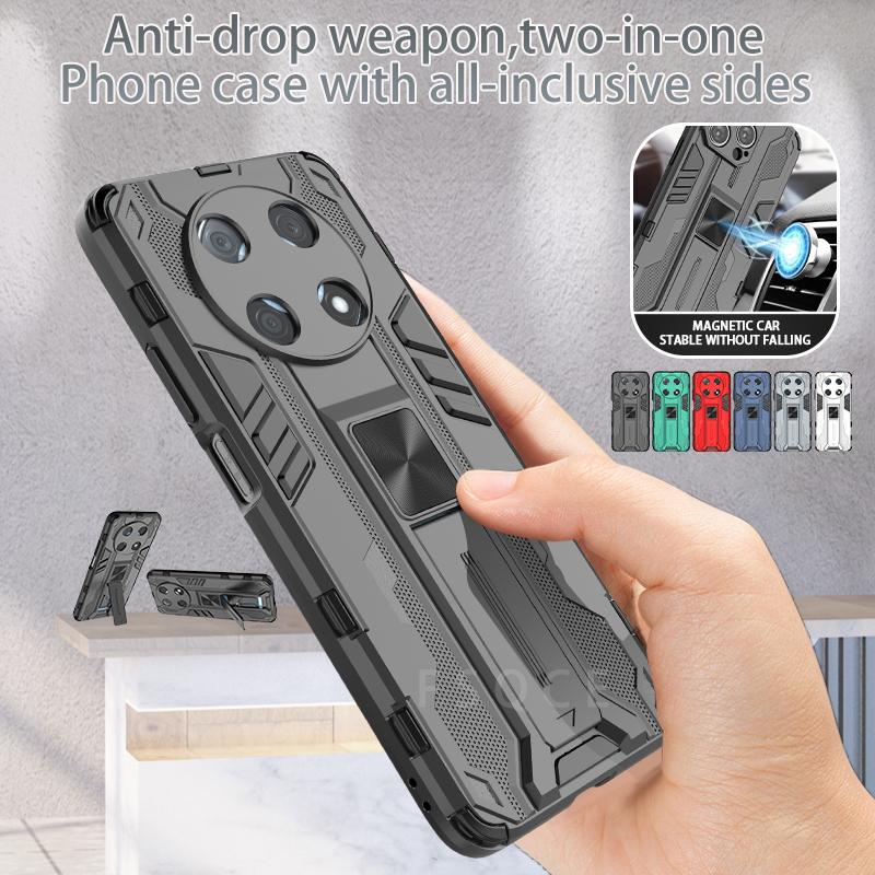 For Hauwei Nova Y90 Case Camera Protect Car Magnetic Stand Phone Case For Huawei Nova Y90 Y 90 90Y Armor Shockproof Back Cover