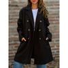 Women S Double Breasted Lapel Wool Blend Coat Street Style Winter Outerwear