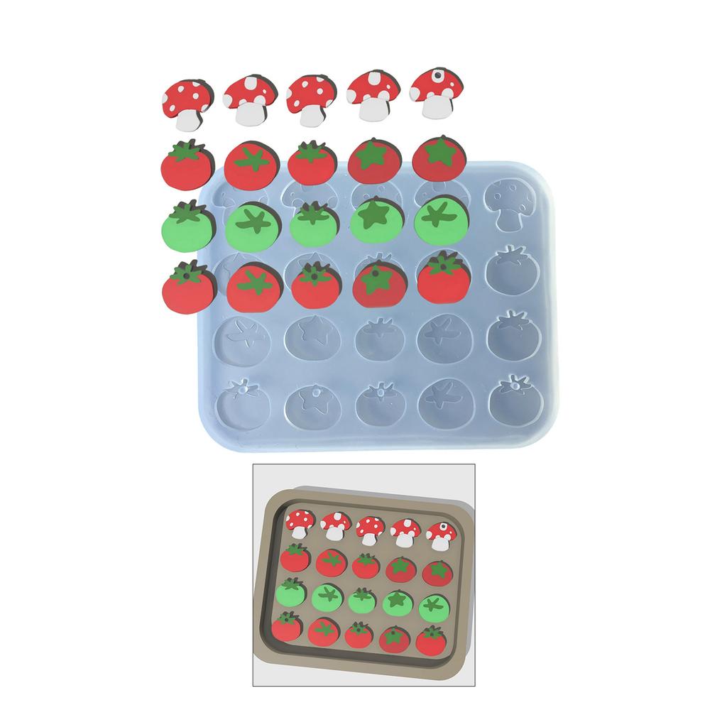 Easy to Clean Silicone Mold Small Mushroom and Tomato Accessories Mould Jewelry Accessory Making Mould for Craftsmen