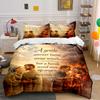 Biblical Bedding Set with Proverbs 15:1 Text Bedding Set (1 Duvet Cover, 2 Pillowcases, Duvet Not Included)