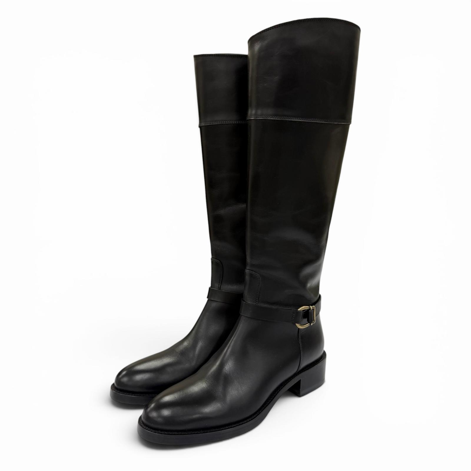 Excellent SARTORE Knee-high boots SIENA Jockey boots black leather Women 36 Used