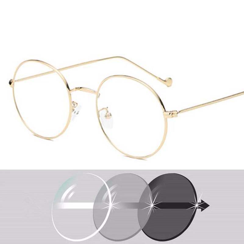 Fashion Metal Round Frame Reading Glasses Men Women Small Optical Unisex Eyewear +50 +75 +100 +150 +200 +250 To +600