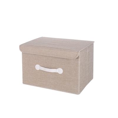 Tyglagringslåda förvaringslåda för kläder och leksaker lådliknande garderobförvaring vikbar och organiserande låda 38x25x25cm