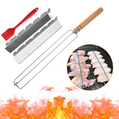 Hähnchenflügelhalter zum Grillen Metall BBQ Gabel Flügelhalter Klemmender Flügelhalter Barbecue Spießstäbe