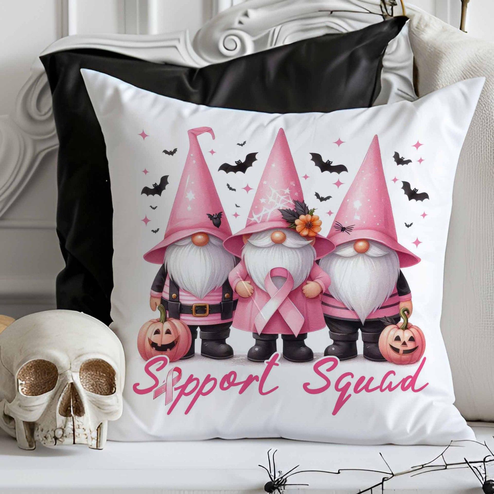 

1pc Pink Halloween Cushion Cover Dwarf Castle Pumpkin Print Washable Cover Halloween Themed Party Living Room Bedroom Decoration 45x45cm