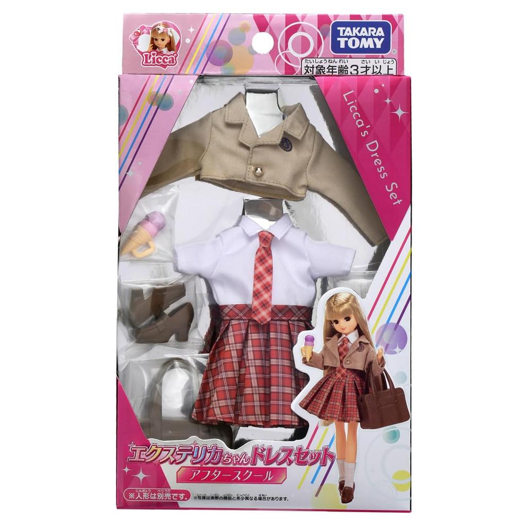 TAKARA TOMY Licca-chan Dress Exterica-chan Dress Set After School Dress Up Play Toy Ages 3+