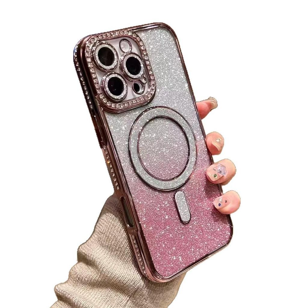 Glitter Magnetic Wireless Charging Case for Apple iPhone 17 Pro Max/16/15/14/13
