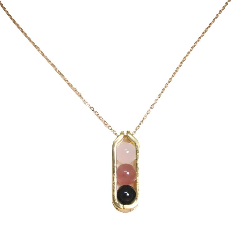 Stylish Oval Crystal Pendant Necklace Stainless Steel Pendant Neck Chain Gift For Daily Wear 40+5cm 1