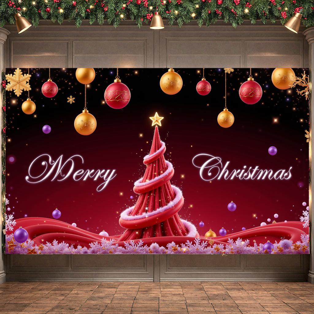 Holiday Decoration Christmas Tree Winter Decoration Event Decor Colorful Lights Seasonal Banner For Indoor Decoration Winter