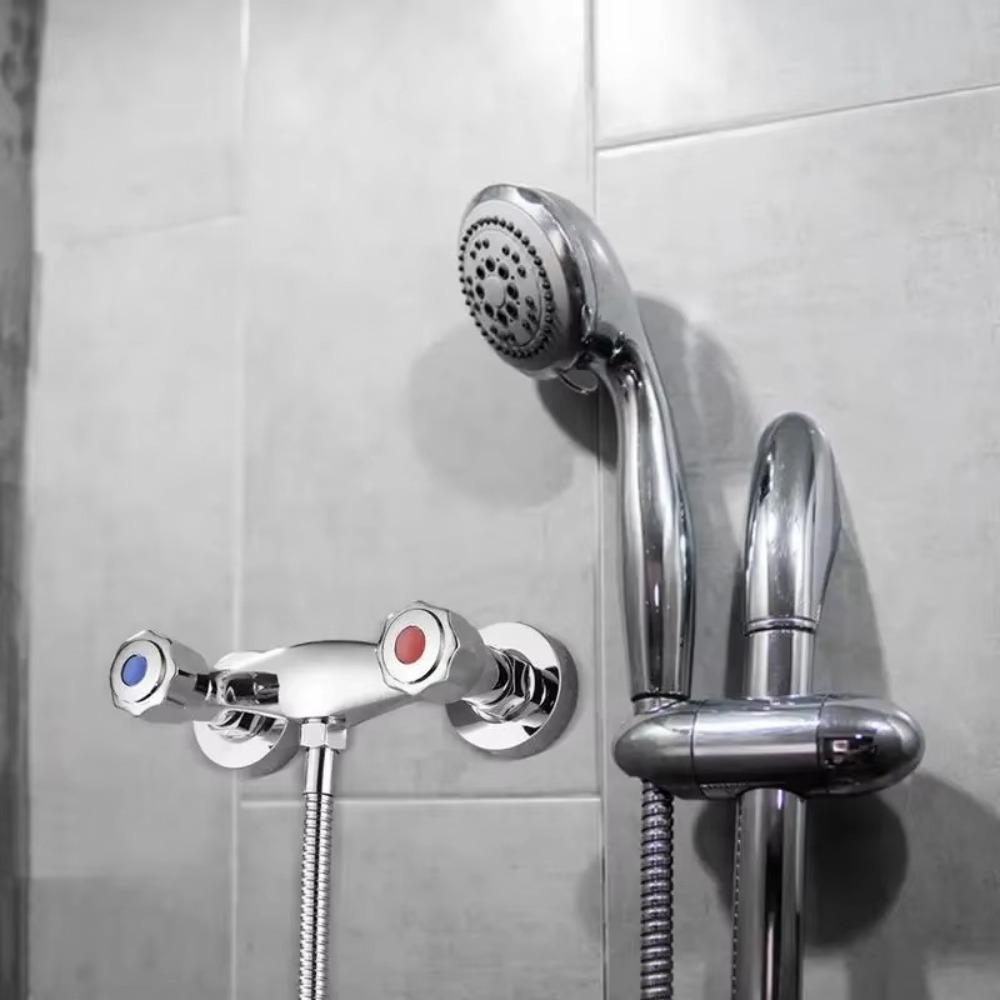 Hot and Cold Out Water Inlet Valve Metal Double Shower Faucet Valve Modern Diverter Valve