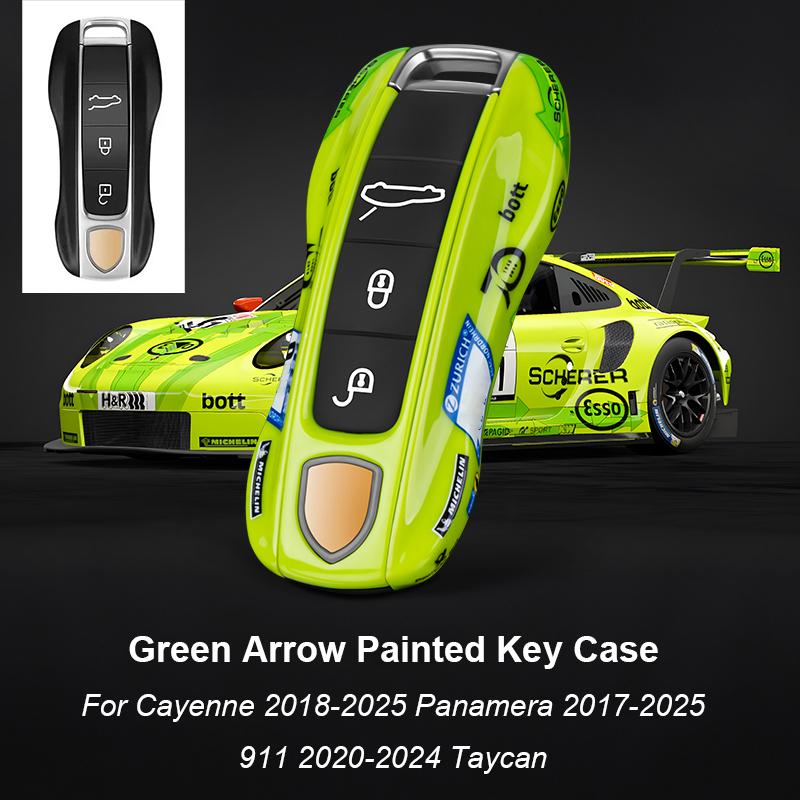For Porsche Panamera Cayenne Macan 718 Cayman Boxster 911 Taycan Car 92 Track Key Case Protective Shell Remote Control Fob Cover