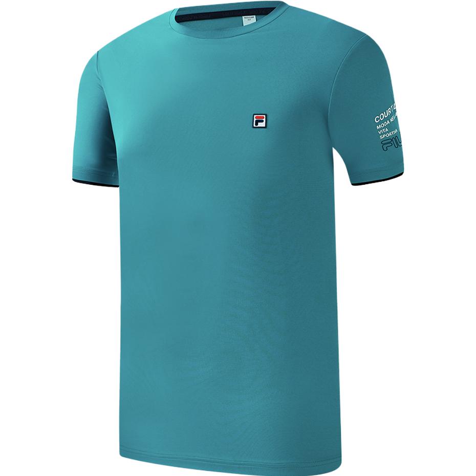 

FILA Tennis Sports Knitted Breathable Quick-Dry Fitness Short Sleeve T-Shirt Men Tops Water-Dot-Green A11M323104F-GN M