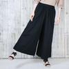 Twill Gaucho Size Black WC-0171 Women's Wide-leg Pants, Flared, Cotton, Spring, Summer, Autumn, Winter, 4L,
