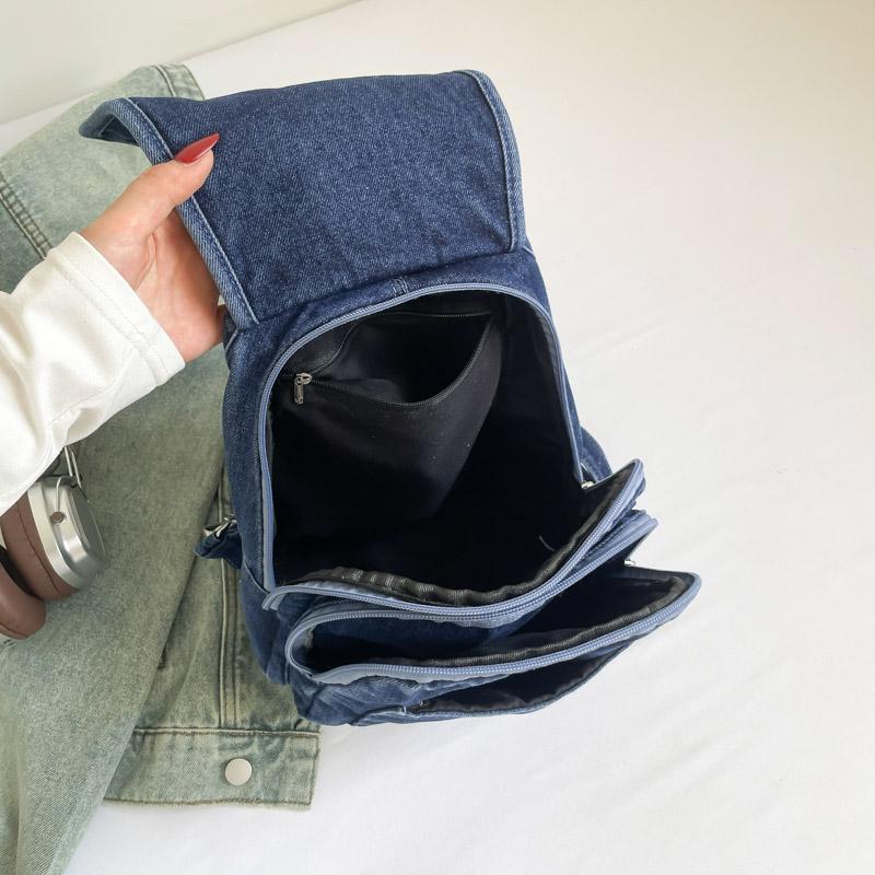 Dámský retro batoh s velkou kapacitou džínový batoh