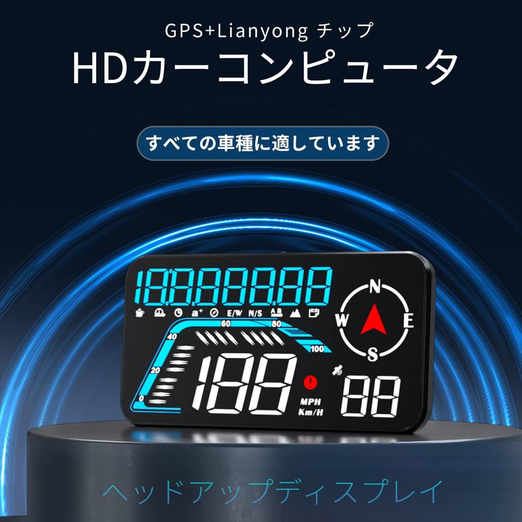 wiiyii HUD head up display, car head up display with GPS speedometer, time, speed