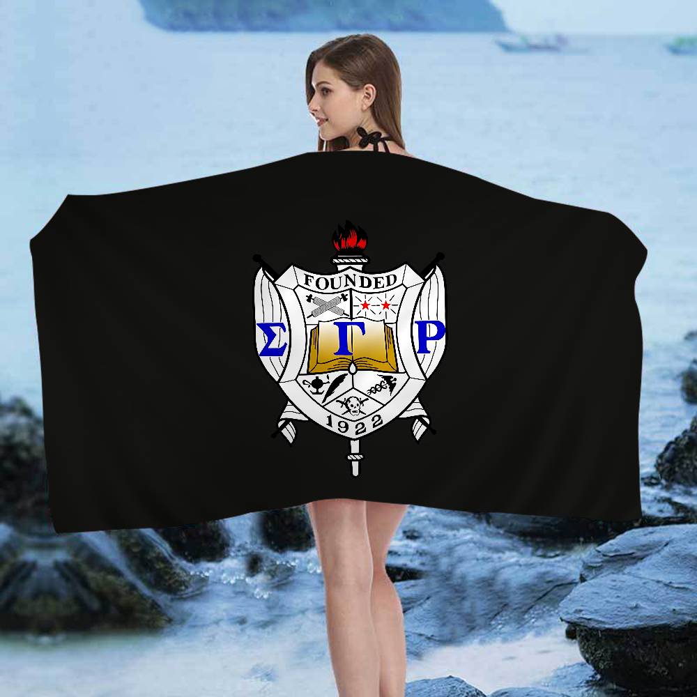 

Sigma Gamma Rho LOGO Microfiber Printed Beach Towel Mountain Climbing Yoga Beach Swimming Running Absorbent Soft Towel W30*H60(CM)