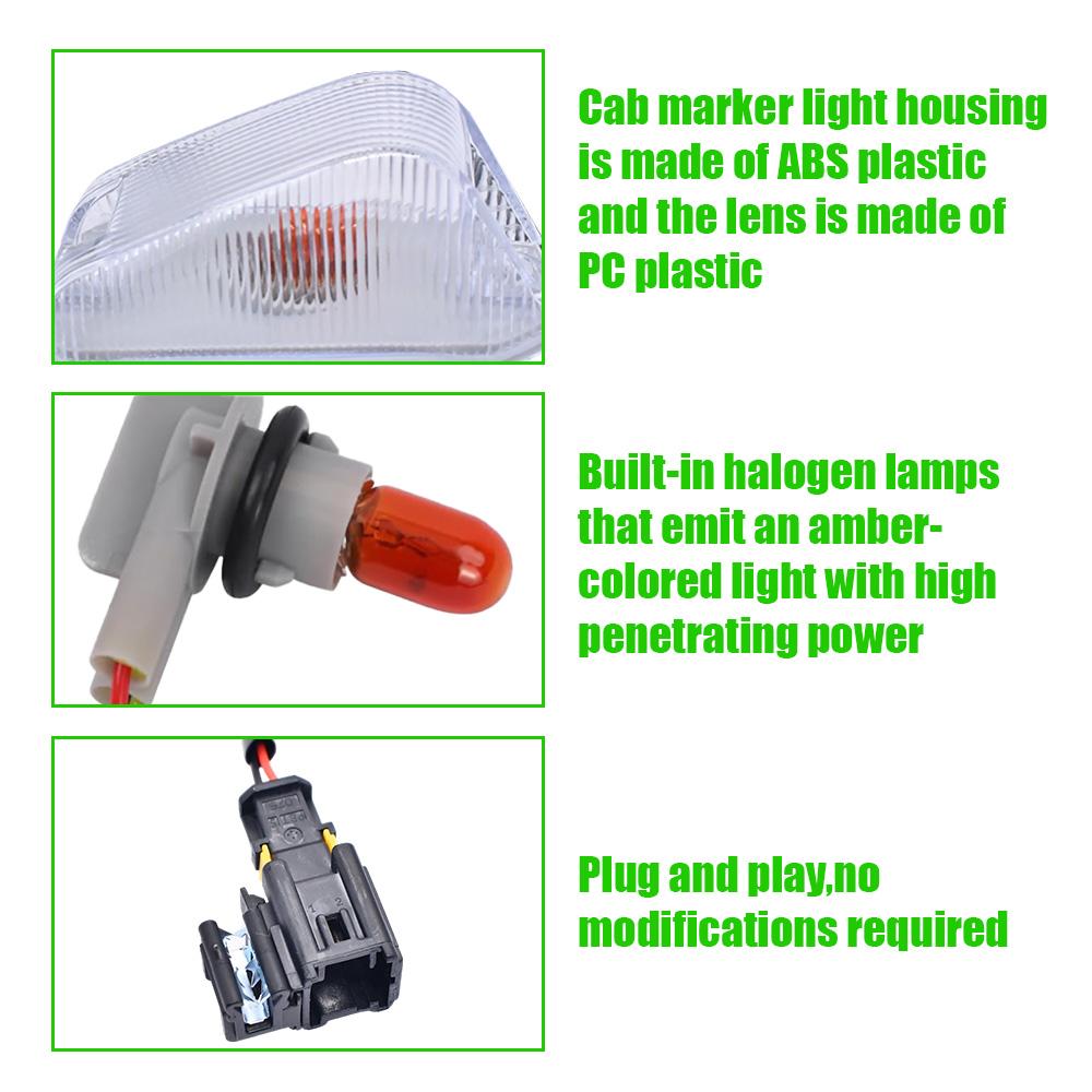 Cab Roof Top Marker Lights For 2014-2025 Dodge Ram ProMaster 1500 2500 3500 Roof Running Lamps Replaces Accessories 68232473AA