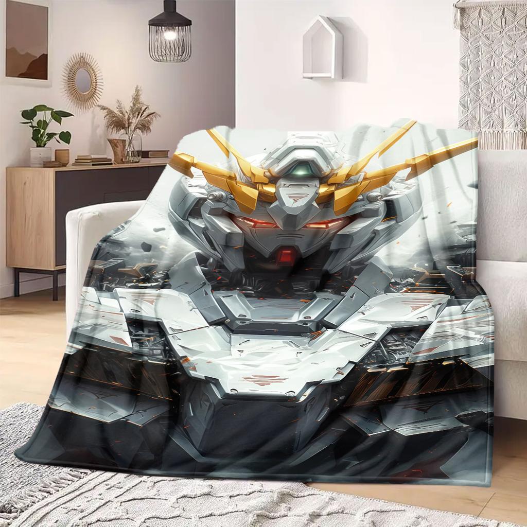 Gundam Anime Poster Flannel Blanket Warm,Comfortable,Suitable for Bedrooms,Sofas,Beds,Chairs,Picnics,Travel