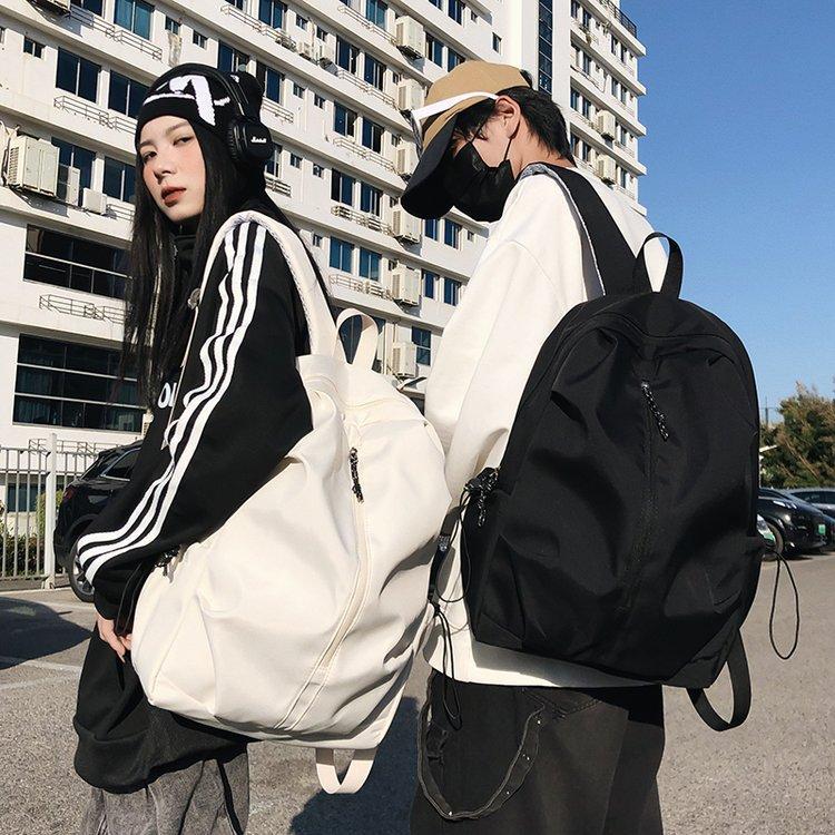 Schoolbag New Solid Color Design Sense Large Capacity Multi-pocket Fashion Simple Backpack Student Waterproof Durable Versatile Backpack