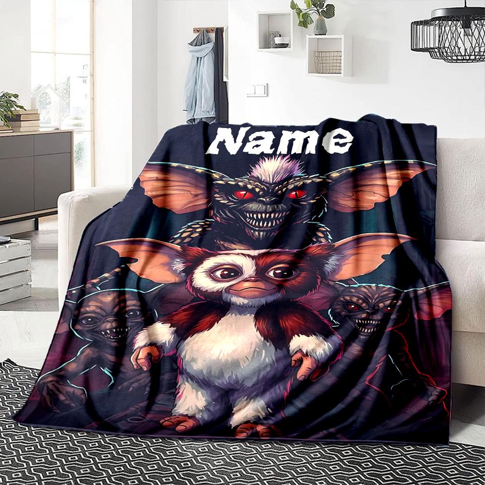 Custom Name Mysterious Creature Portrait Blanket for Couch & Bed, Plush Cozy Fuzzy Blanket Super Soft & Warm Blankets for Fall and Winter. 0908141