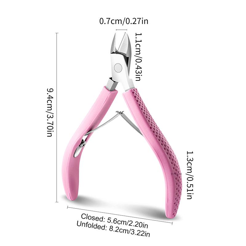 

Ножницы для кутикулы из нержавеющей стали, средство для удаления омертвевшей кожи с ногтей, кусачки для ногтей, маникюрные ножницы с изогнутым кончиком розовый