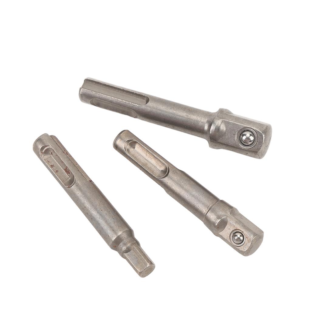 3Pcs Set Impact Drill Bits SDS PLUS Socket Adapter Converter 1 4 3 8 1 2