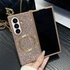 Luxury Bling Glitter Magnetic Phone Case For Samsung Z Fold 7 6 5 4 3 5G For Magsafe Wireless Charging Protective Back Cover
