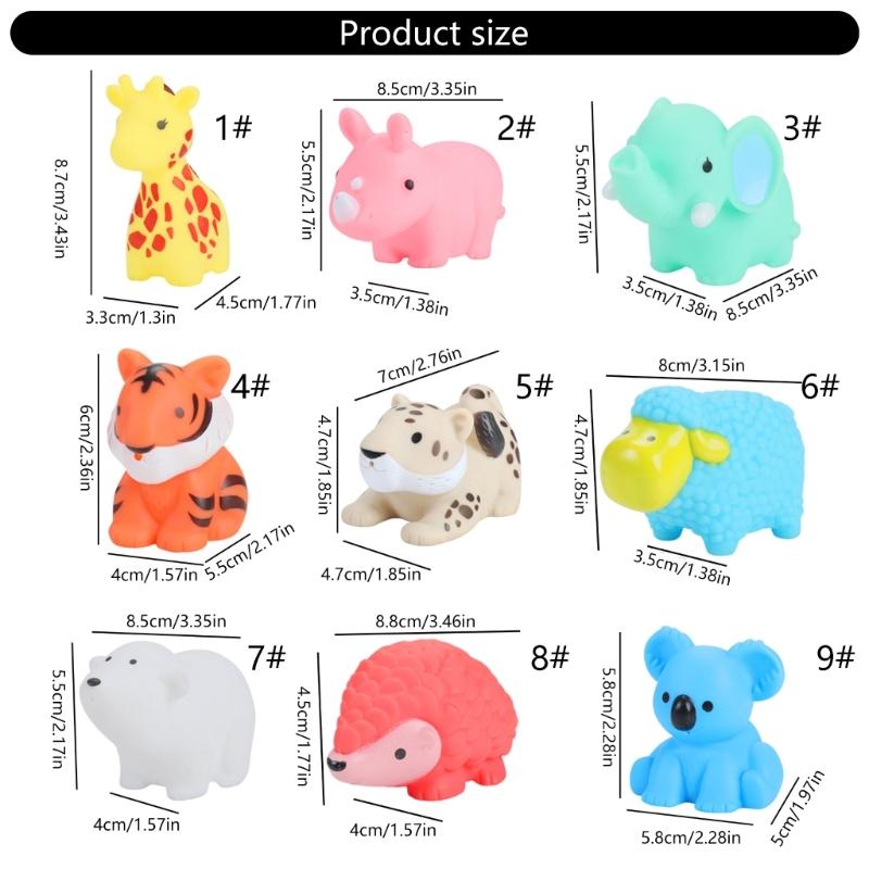 Rubber Cartoon Animal Baby Bath Toy Floating Squeeze Animal Water Squirting Toy With Sprays Design For Toddler Bathing