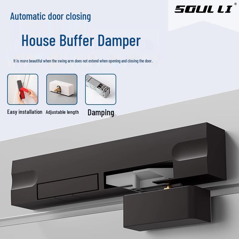 Invisible Wooden Door Closer with Rebound Damping for Outward Swing Doors