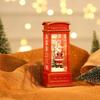 Vintage Christmas Telephone Booth Lantern With LED Flameless Candle Classic Vintage Style Santa Snowman Tree Ornament Gift