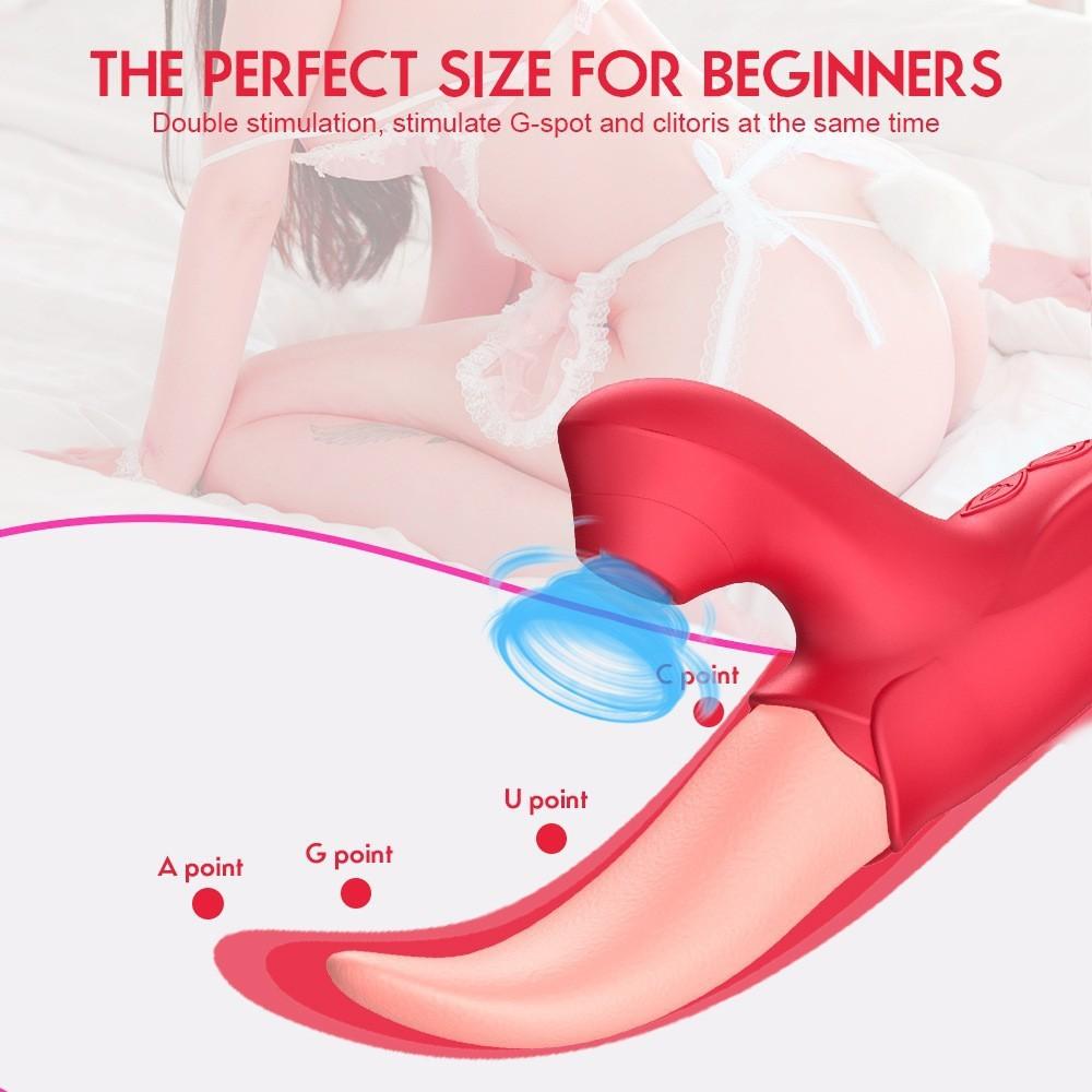 Sex Toys Tongue Licking Sucking Vibrator for Women Nipples Clit Sucker Anal Vibration Stimulation Female Masturbation Adult Good