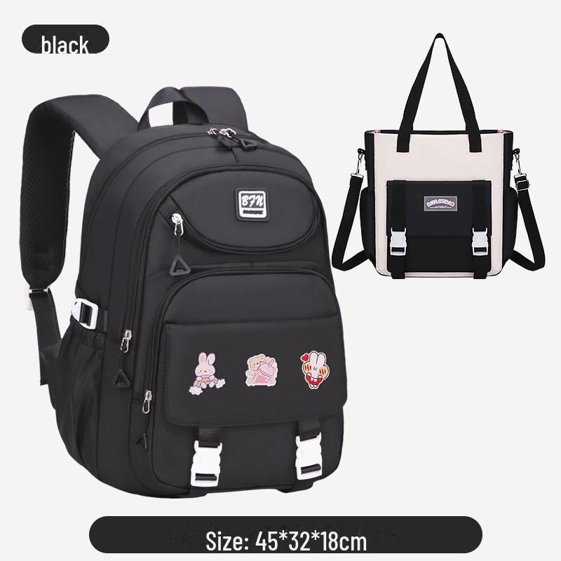 Large Capacity Backpack for Junior and Senior High School Students, Girls, Grades 3-6-9 with Burden-Reducing Design