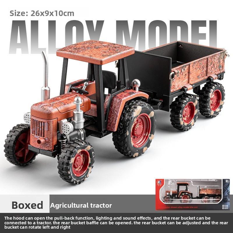 Retro Classic Agricultural Tractor Model With Sound And Light Function Toy Kid