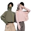 Sunscreen Clothes Women's Summer 1011 New Vinyl Brim Outdoor UV Protection Ice Silk Blouse Cycling Thin Sunscreen Clothes